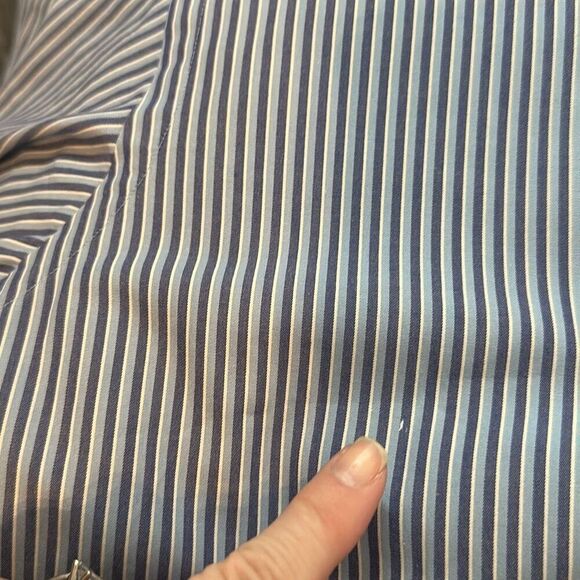 Ralph Lauren Mens Blake Blue Striped Button Down Long Sleeve Shirt size M - Picture 8 of 8
